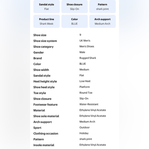 Rugged Shark Men's Clogs Shark Week Collaboration Size 9 EVA Foam Comfort Beach - Picture 14 of 15